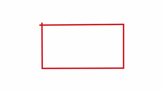 Red rectangle square  frame loop animation