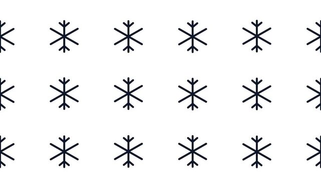 Winter Seasonal Snowflake Line Art Grid Drifting Motion