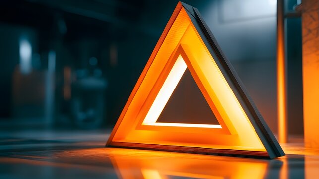 3d render of alert triangle representing enterprise information security...
