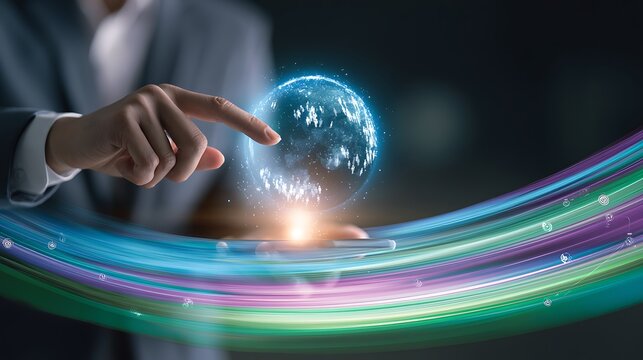 Human resources technology concept showing global workforce connection, digital talent management, HR analytics, people data integration supporting modern recruitment and strategic decision making.