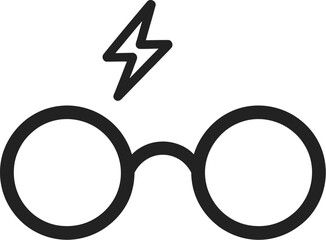 Fototapeta premium Harry reseallable potter silhouette vector isolated on white background for fantasy character design, magic themes, wizard illustrations, and graphic artwork. 