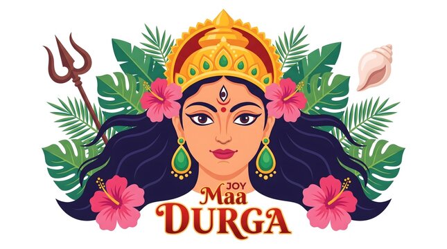 Celebrating the divine feminine a vibrant depiction of goddess durga during the auspicious durga puja festival in india