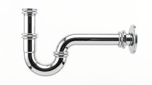 Chrome Bathroom Plumbing Polished Metal Siphon Trap Drain Pipe for Modern Sink Basin Hardware Installation