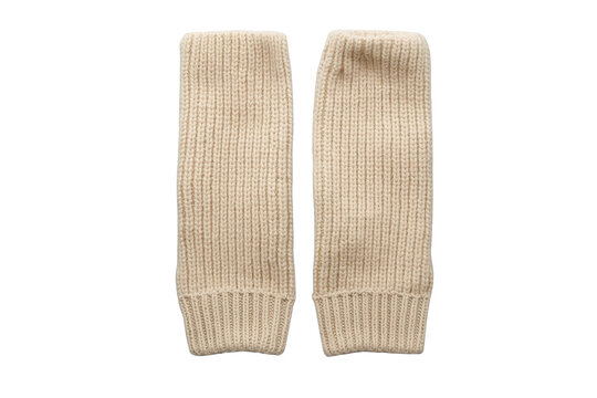 Pair of Beige Knitted Leg Warmers