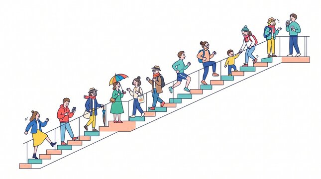 Business Team Collaboration with Diverse People, Global Network Connections and Growth Graph Concept, 