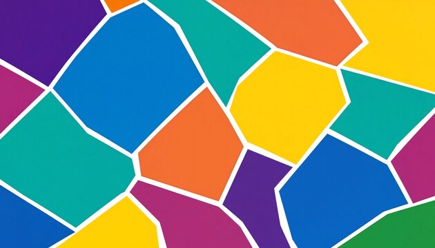 Abstract voronoi diagram pattern with multicolored polygon cells and white borders abstract mosaic colorful background geometric design modern texture cellular structure graphic illustration