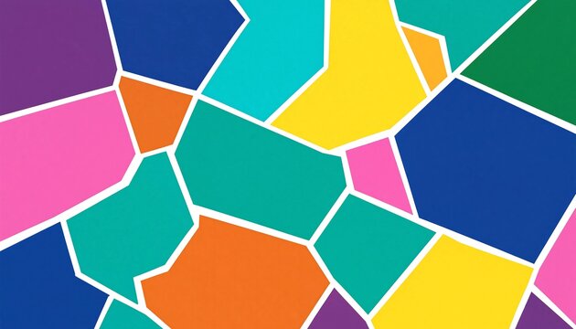 Voronoi tessellation background with multicolored organic polygon shapes and white grid lines abstract background colorful mosaic geometric design cellular pattern modern texture multiverse art