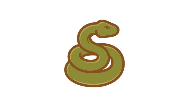 Coiled green snake serpent mascot logo.