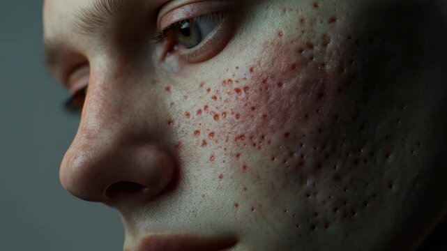 Extreme Close-Up of a Person's Face with Freckles and Natural Skin Texture
