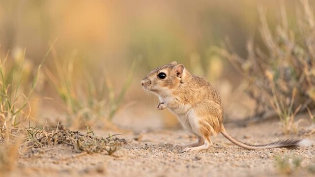 kangaroo rat close up at morning light in mojave desert california usa video