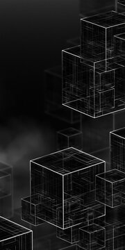 量子コンピューティングとAI技術をイメージした先進的なデジタルブロック
