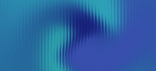Abstract blue and cyan gradient background with vertical lines and ribbed texture. Modern cobalt and teal blue pattern with soft light effects. Minimalist geometric backdrop with noise grain © yuancheng