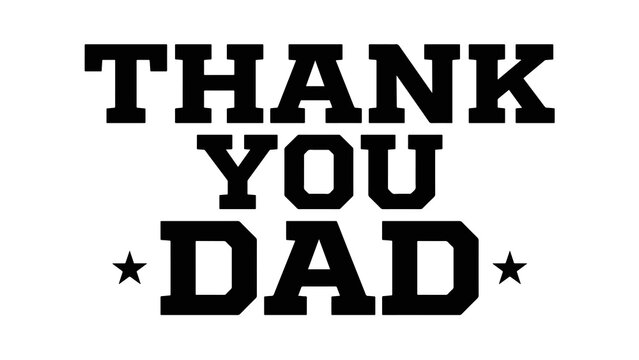 Thank You Dad Typography Design with Stars, Father Appreciation Lettering