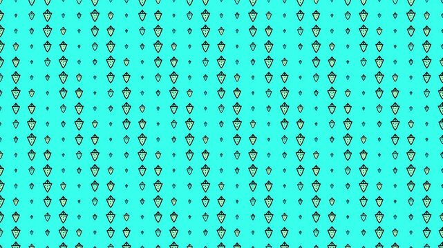 Turquoise and Black Diamond Strawberry Halftone Wave Seamless Loop Animation