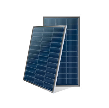 Photovoltaic solar panel energy module with detailed cell structure generating renewable energy from sun rays, isolated 3D vector illustration perfect for green technology presentations.