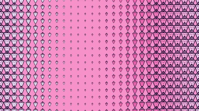 Gradient Pink Strawberry Halftone Pattern Shifting Seamless Loop Motion Background