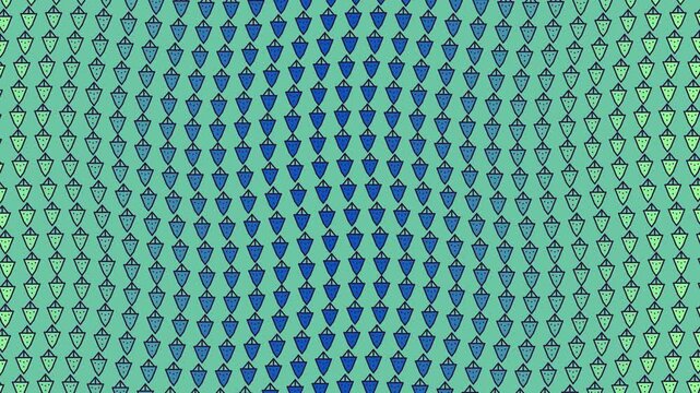 Green and Blue Strawberry Halftone Grid Flowing Seamless Loop Animation
