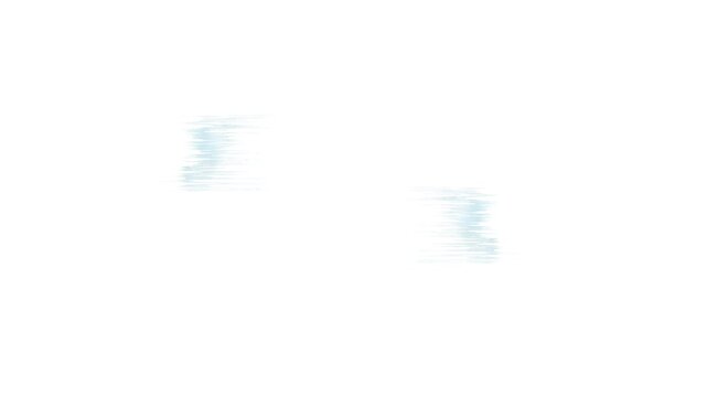 Double cyan blue brush stroke banner lower third motion graphics on white background, grunge ink texture matte transition element, dynamic painted brush stroke banner video motion element, 4k video