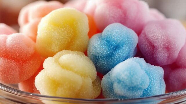 Close-up of Colorful Sugar-coated Confectionery in a Bowl