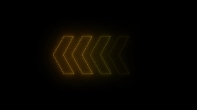 Fast forward sign moving arrows sign right to left animation concept, arrow loop animation left direction concept, arrow loading icon animation on black background.