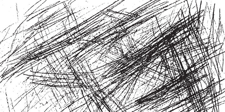 Aggressive scratch lines vector background with messy chaotic hand drawn strokes and distressing
