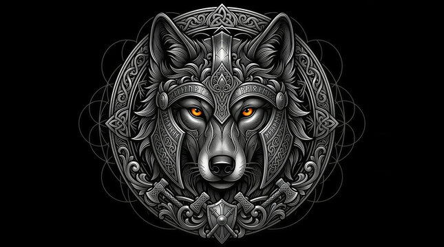 wolf head vector , wolf artwork , wolf illustration , animals illustration , wallpaper , tiger