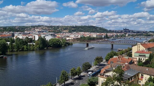 Panorama Of The Vltava River And Prague From Vysehrad