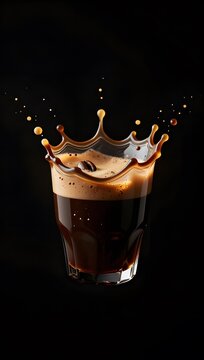 Splash Coffee Crema Burst Portrait Concept Illustration