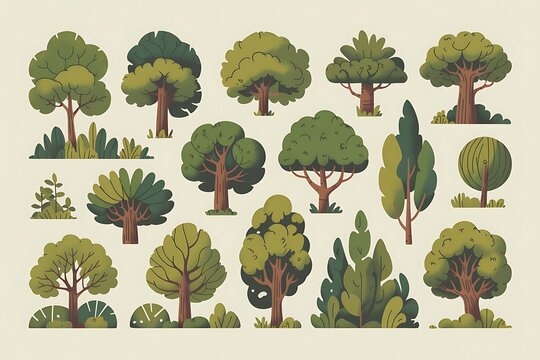 Green Deciduous Tree Variety Pack High Resolution Picture