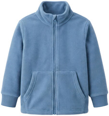 Warm blue zip up fleece outdoor jacket. © Ulin