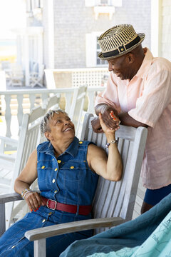 Senior Black couple portrait  Lifestyle hold hands