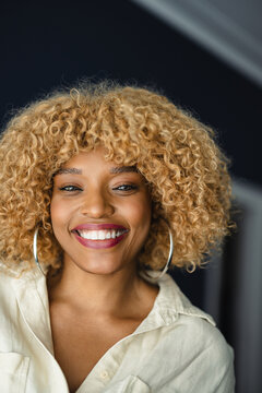 Happy Black Woman Looking At The Camera
