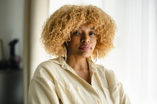 Portrait Of A Serious Black Woman Indoors