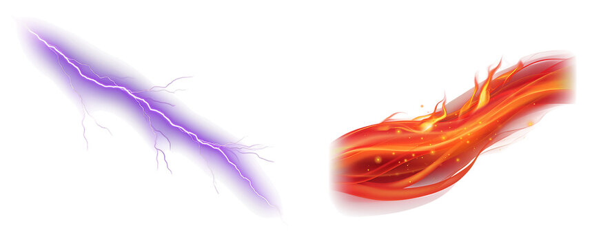 Abstract purple lightning and fire wave