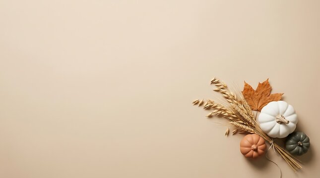 Dried flowers and pampas grass arrangement against neutral wall