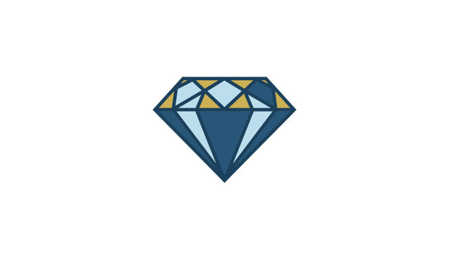 Elegant geometric diamond gemstone logo icon.