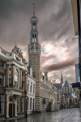 Obraz premium The Great Church of St. Lawrence, also called the Great Church of Alkmaar (Dutch: Grote Sint-Laurenskerk), is a late 15th-century Gothic church located in the city of Alkmaar, in the Netherlands.