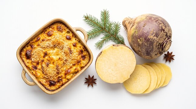 Authentic Finnish Christmas Joulup&ouml;yt&auml; Dinner Table with Casseroles and Ham