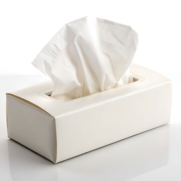 box of soft facial tissues with one popping