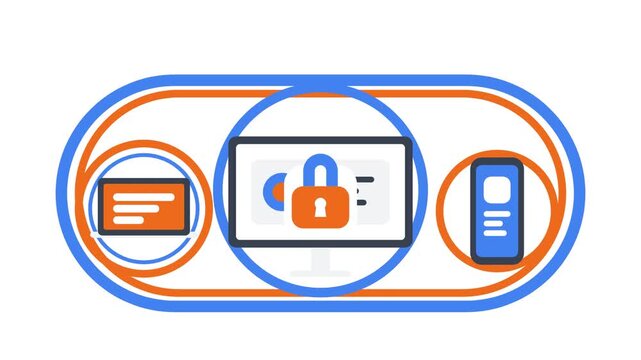 Digital Security Interface with Responsive Devices Animation