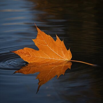 autumn leaves on water