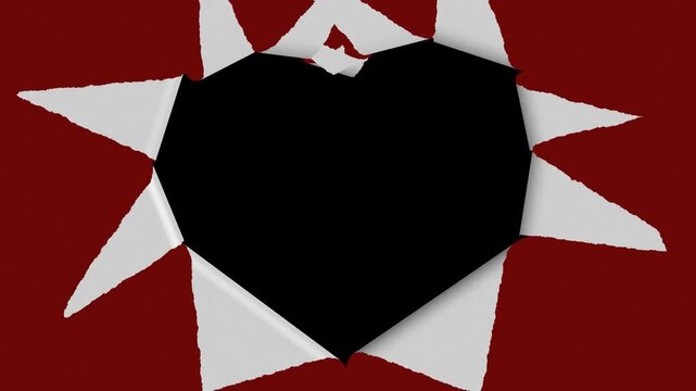 Torn paper stop motion love features a green screen background and an alpha channel, making it ideal for video editing projects, presentations, and digital design.