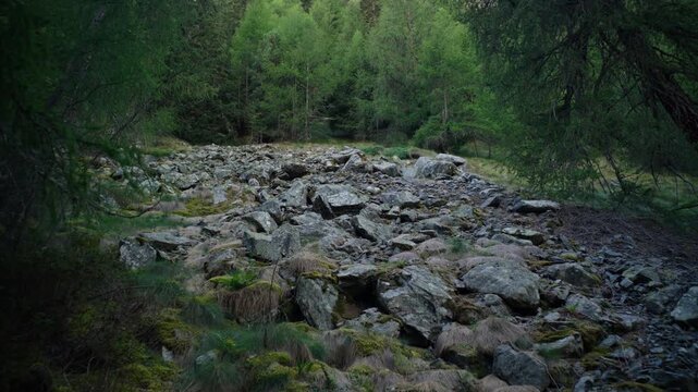 rocky mountain on the italian alps in valle d'aosta, 4K