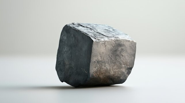 Cuboid Gray Rock Mineral Specimen Photo