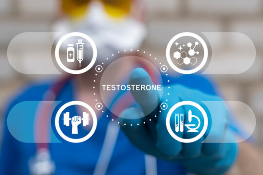Health care concept of testosterone replacement therapy. Low or high testosterone test.