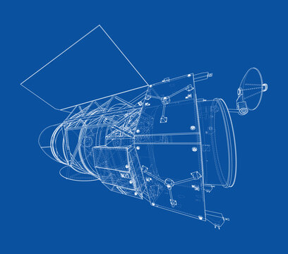 blueprint of a spacecraft. Vector
