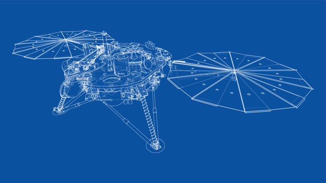 drone blueprint illustration. Vector