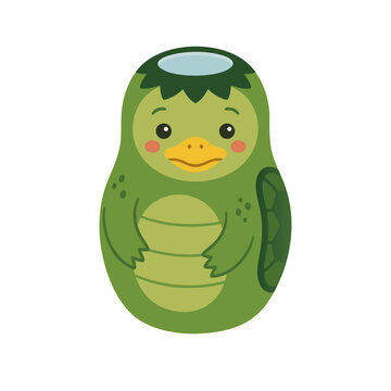 japanese folklore turtle kappa yokai matryoshka doll vector