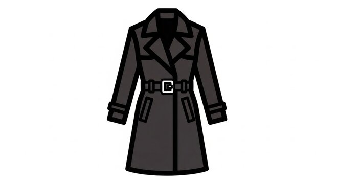 Trench coat flat vector icon design on white background