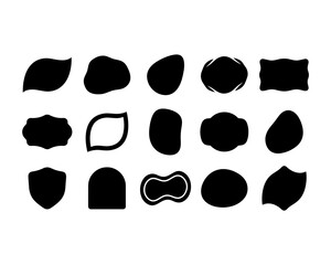Fototapeta premium Collection of abstract black shapes and frames for design elements or backgrounds